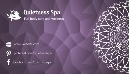 Elegant Purple Mandala Wellness Spa Business Card Template