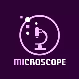 Elegant Purple Microscope Design Showcasing Scientific Exploration Logo Template