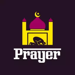 Elegant Purple Mosque Design Emphasizing Daily Prayer Logo Template