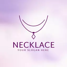 Elegant Purple Necklace Design with Gemstone Pendant Logo Template
