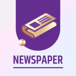 Elegant Purple Newspaper Design Featuring Modern Trends Logo Template