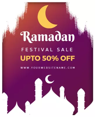 Elegant Purple Ramadan Festival Sale Flyer Template