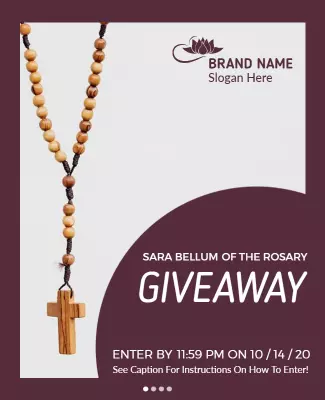 Elegant Purple Rosary Jewelry Giveaway Poster Template