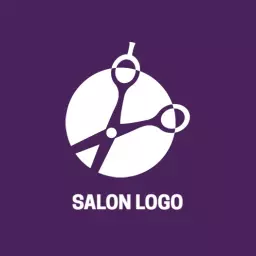 Elegant Purple Scissors Symbolizing Expert Salon Services Logo Template