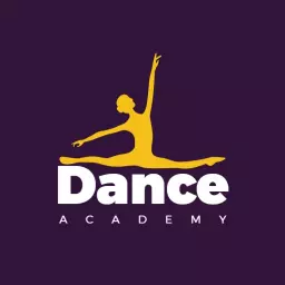 Elegant Purple Silhouette Celebrating Dance Academy Logo Template