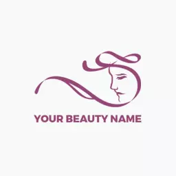 Elegant Purple Silhouette Representing Beauty Services Logo Template