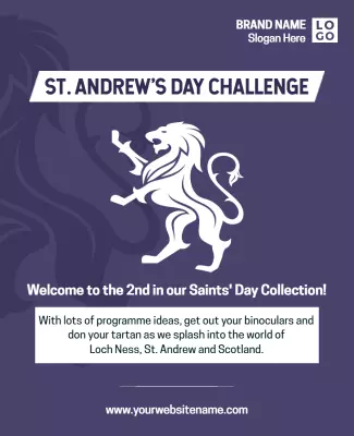 Elegant Purple St. Andrew's Day Challenge Poster Template