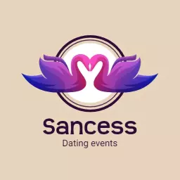 Elegant Purple Swans Symbolizing Love and Dating Logo Template