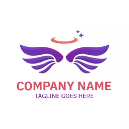Elegant Purple Winged Design Symbolizing Heaven Logo Template