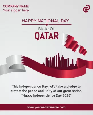 Elegant Qatar National Day Celebration Poster Template