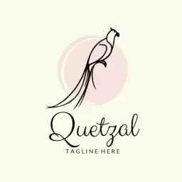 Elegant Quetzal Bird Design on Soft Cream Background Logo Template