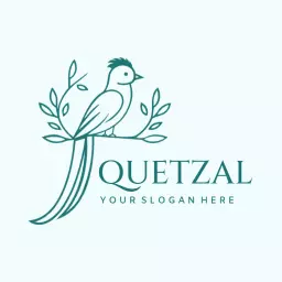 Elegant Quetzal Bird Design with Nature Elements Logo Template