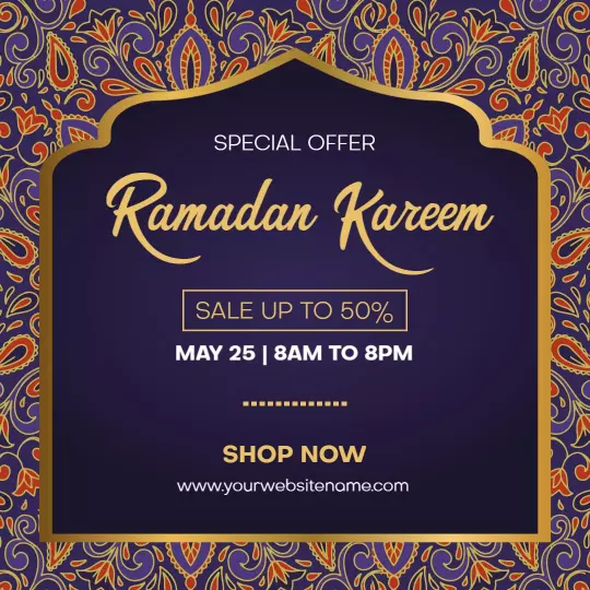 Elegant Ramadan Kareem Festival Sale Promotion Ad Template