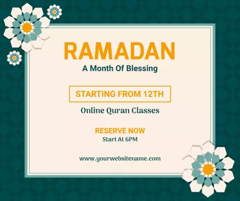 Elegant Ramadan Online Quran Classes Promotion Ad Template