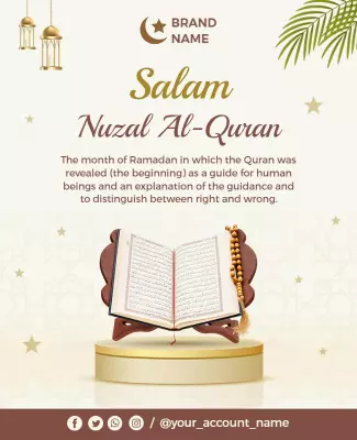 Elegant Ramadan Quran Revelation Announcement Poster Template
