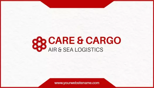 Elegant Red Air And Sea Logistics Visiting Card Template
