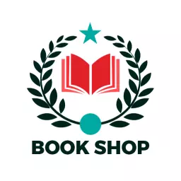 Elegant Red and Green Design Highlighting Book Shop Logo Template