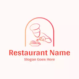 Elegant Red and Soft Pink Culinary Creations Logo Template