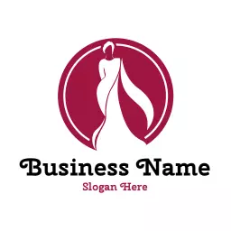 Elegant Red and White Saree Fashion Design Logo Template