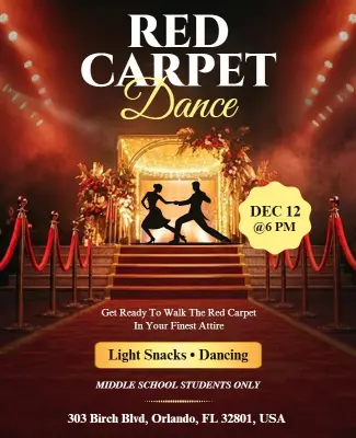 Elegant Red Carpet Dance Event Night Flyer Template