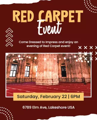 Elegant Red Carpet Evening Event Flyer Template