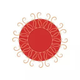 Elegant Red Circular Design with Decorative Swirls Logo Template