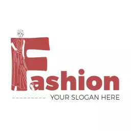 Elegant Red Dress Design Showcasing Modern Fashion Logo Template