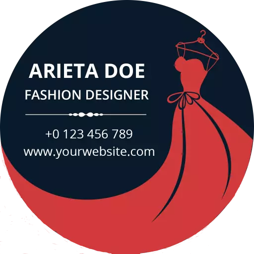 Elegant Red Fashion Designer Circle Business Card Template