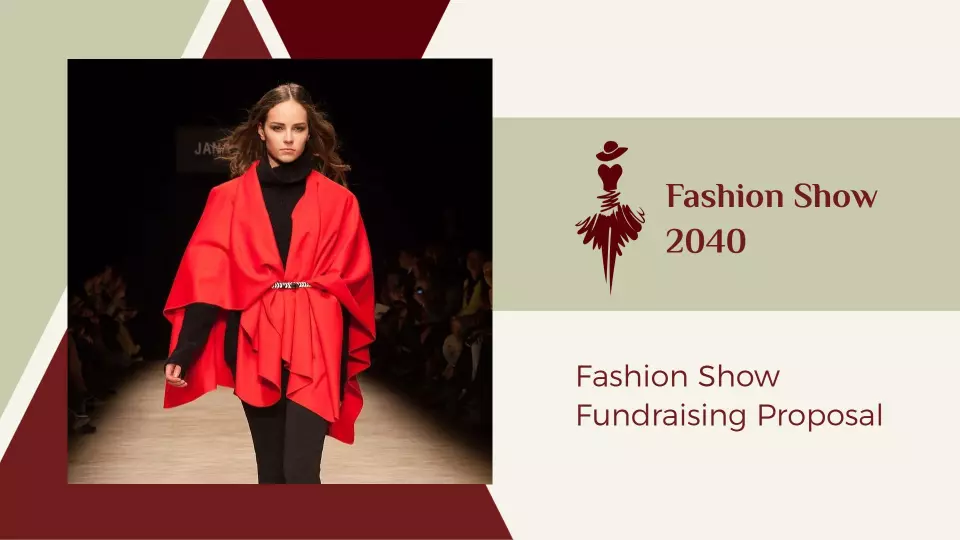 Elegant Red Fashion Fundraising Event Business Presentation Template
