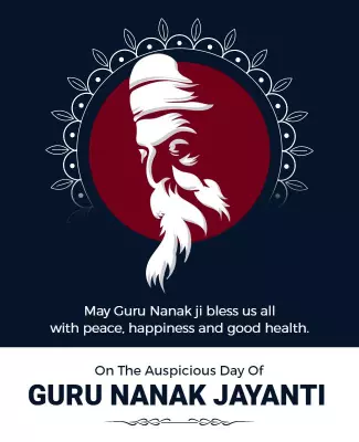 Elegant Red Guru Nanak Jayanti Celebration Poster Template