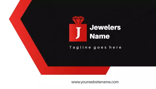 Elegant Red Hexagonal Jewelry Business Card Template