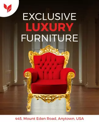Elegant Red Luxury Furniture Showcase Poster Template