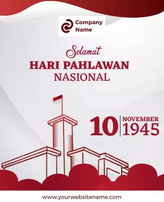 Elegant Red National Heroes Day Celebration Poster Template