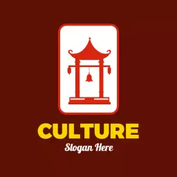 Elegant Red Pagoda Design Celebrating Asian Culture Logo Template
