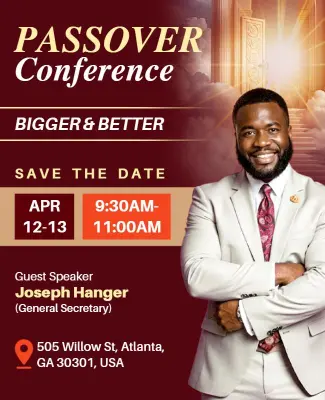 Elegant Red Passover Faith Conference Announcement Flyer Template