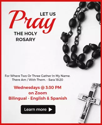 Elegant Red Prayer Invitation for Holy Rosary Poster Template