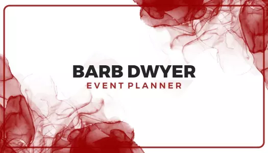 Elegant Red Smoke Design for Event Planner Business Card Template