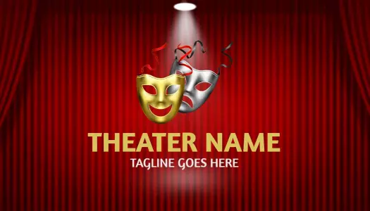 Elegant Red Theater Masks FilmMaker Business Card Template