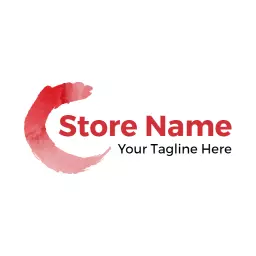 Elegant Red Watercolor Design for Creative Store Logo Template