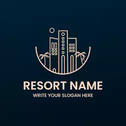 Elegant Resort Design Featuring Modern Architecture Elements Logo Template