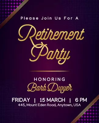 Elegant Retirement Celebration Event Flyer Template