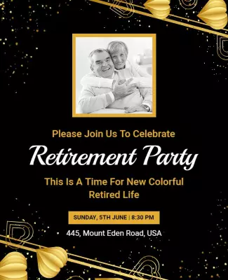Elegant Retirement Celebration Party Flyer Template