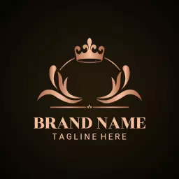 Elegant Rose Gold Crown Symbolizing Luxury and Prestige Logo Template