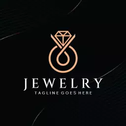 Elegant Rose Gold Design Showcasing Fine Jewelry Logo Template