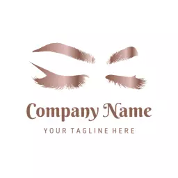 Elegant Rose Gold Eyelash Design for Beauty Business Logo Template