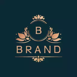 Elegant Rose Gold Floral Design Representing Luxury Brand Logo Template