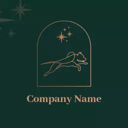 Elegant Rose Gold Pitbull Design Featuring Stellar Accents Logo Template