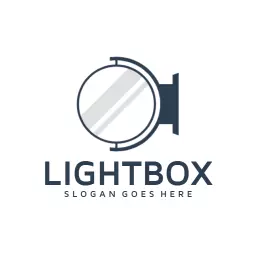 Elegant Round Mirror Design Representing Lightbox Services Logo Template