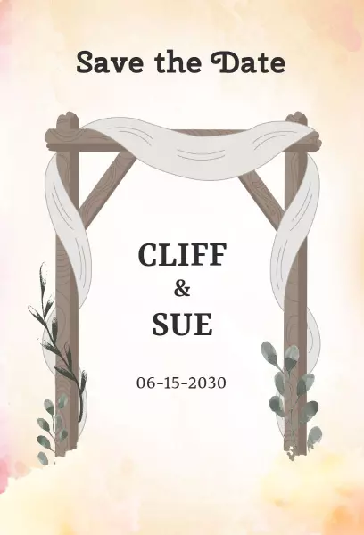 Elegant Rustic Wedding Celebration Save The Date Invitation Template
