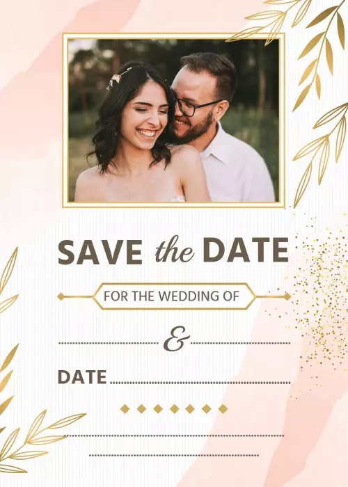 Elegant Save the Date Romantic Wedding Invitation Template